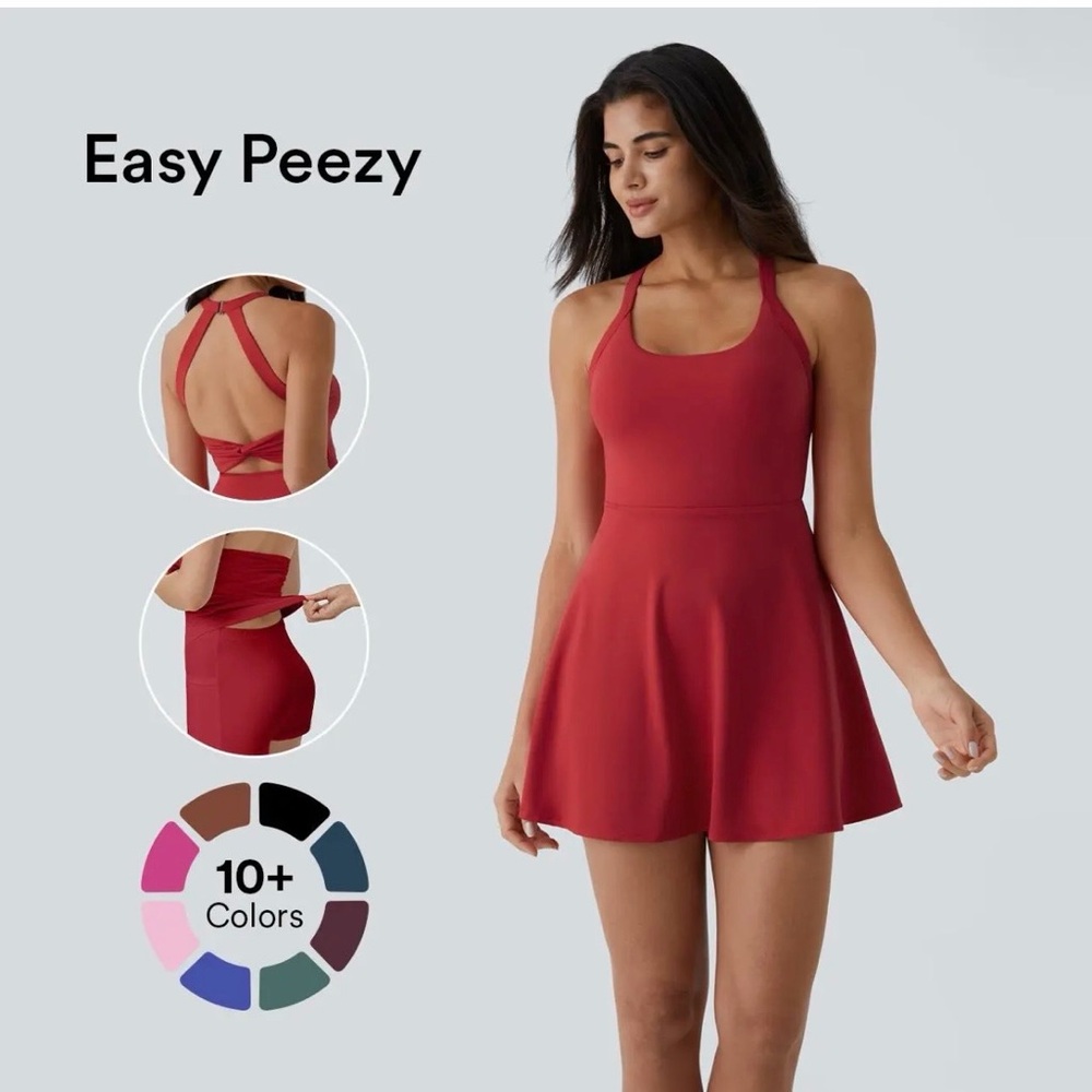 HALARA Red Mini A-Line Swim Dress